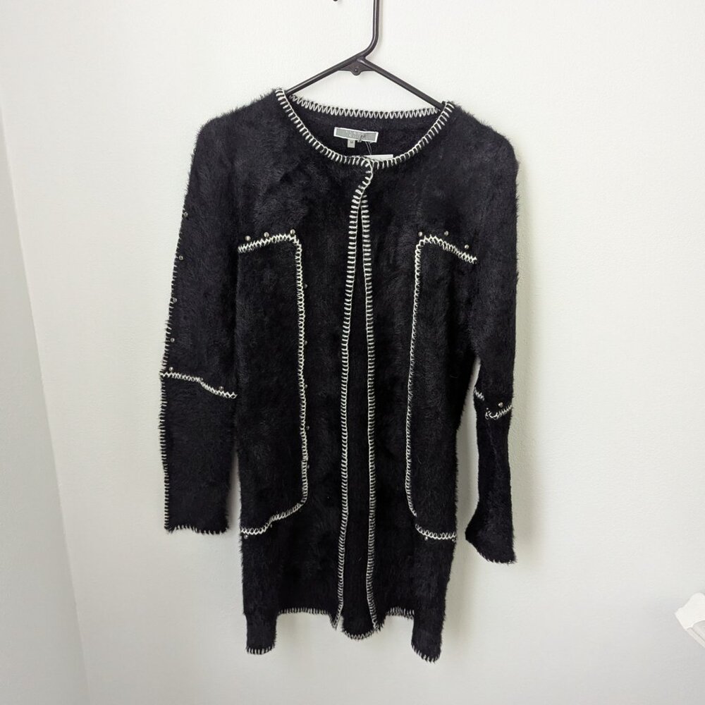 Liquid by Seoni Faux Fur Duster Sweater, Medium